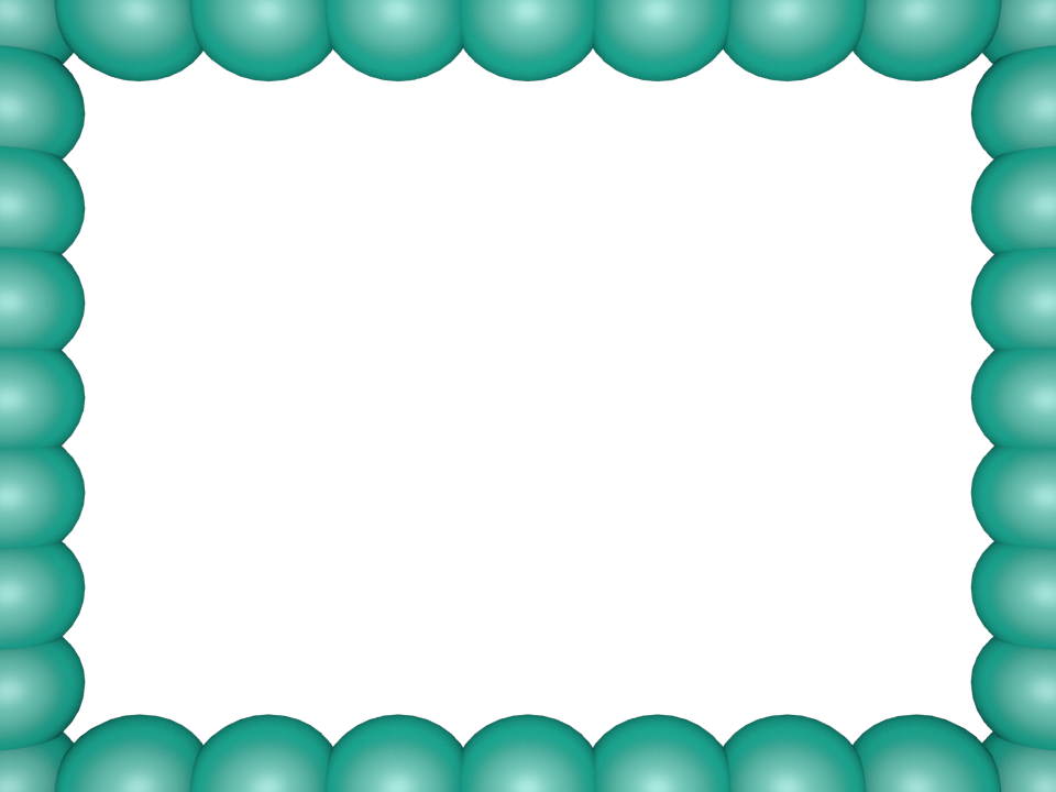Bubbly Pearls Border in Aqua color, Rectangular perfect for Powerpoint