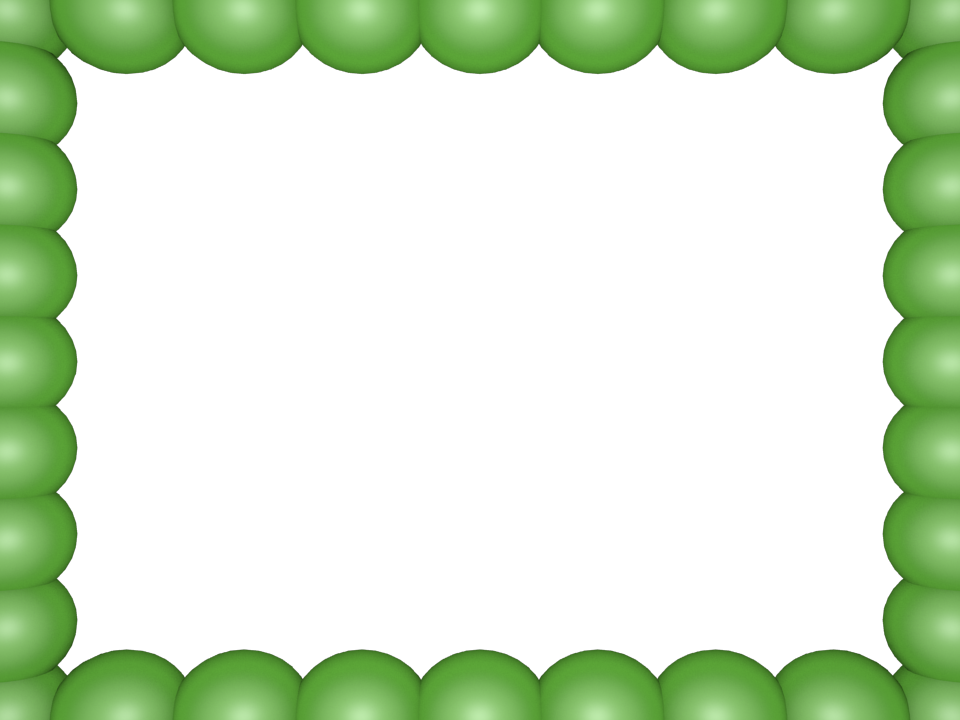 Bubbly Pearls Border in Light Green color, Rectangular perfect for Powerpoint
