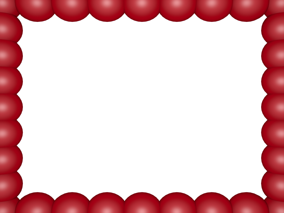 Bubbly Pearls Border in Red Pink color, Rectangular perfect for Powerpoint
