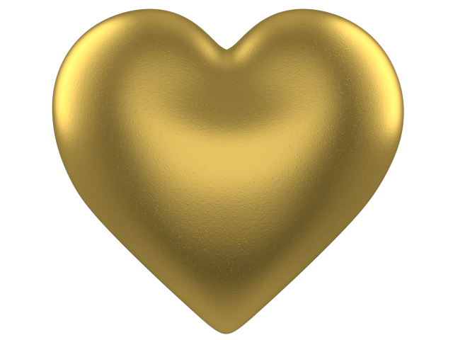 Shining Gold 3d Love Heart w/ Transparent Background - Free Valentine Clip-art Shining Gold 3d Love Heart w/ Transparent Background - Free Valentine Clip-art