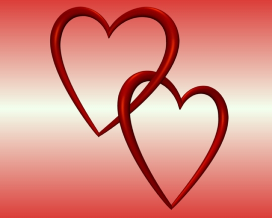 Entangled Red Love Hearts Soft Red White Blended Background - Valentine Clip-art Red Entangled Love Hearts Red White Background - Valentine Clip-art