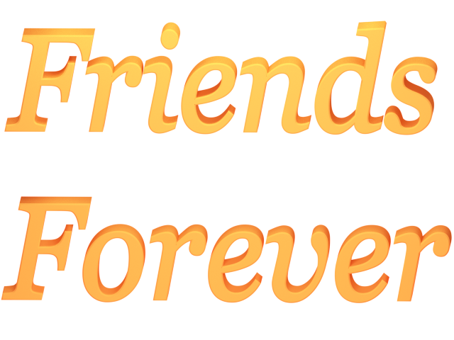 Friends Forever 3d Render in Yellow Orange Blend with Transparent Background Friends Forever 3d Render in Yellow Orange Blend with Transparent Background
