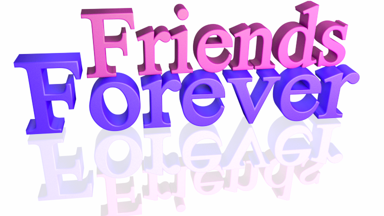 Friends Forever Reflection Isolated on white background in shades of Pink Purple - 3d Text Clip-art Friends Forever Reflection Isolated on white background in shades of Pink Purple