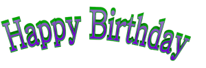 Green Purple Happy Birthday Cool Arched Clip art Cool Arched Happy Birthday 3d Text Clip-art in Green Purple color.