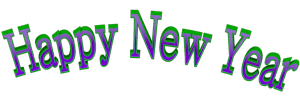 Green Purple Happy New Year Cool Arched Clip art Cool Arched Happy New Year 3d Text Clip-art in Green Purple color.