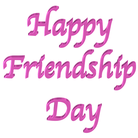 Shiny Pink 3d text clip-art Happy Friendship Day with Transparent Background Shiny Pink 3d text clip-art Happy Friendship Day with Transparent Back