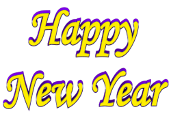 Yellow Purple Happy New Year Shadow Bordered Clip art Shadow Bordered Happy New Year 3d Text Clip-art in Yellow Purple color.