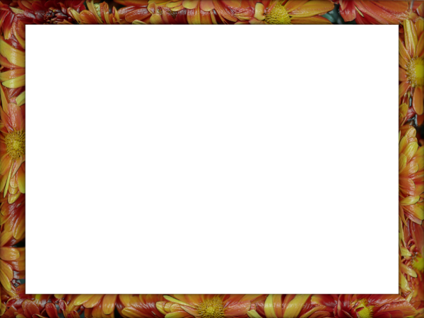 Red Yellow Floral Ceramic Transparent Powerpoint Border | 3D Borders